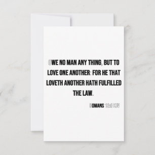 Romans 13:8 KJV Bible Verse Flat Greeting Card