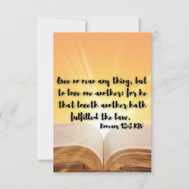 Romans 13:8 KJV Bible Verse Pic Flat Greeting Card (Front)