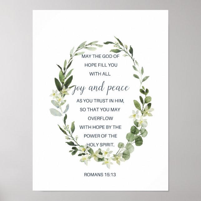 Romans 15:13, Bible verse wall art (Front)