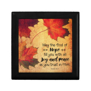 Romans 15:13 God of Hope Autumn Leaves  Gift Box