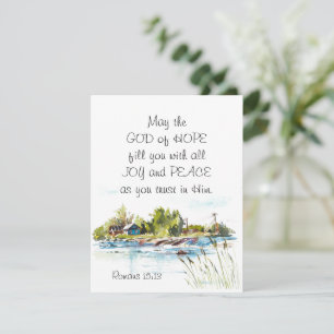 Romans 15:13 God of Hope Christian Bible Flat Card