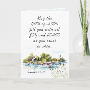 Romans 15:13 God of Hope Christian Bible Verse Card