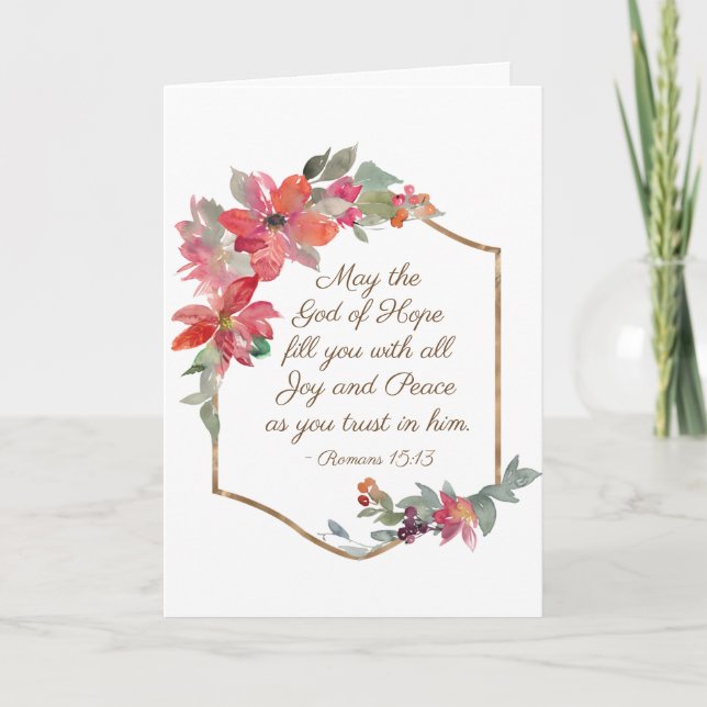 Romans 15:13 God of Hope, Christmas Holiday Card (Front)