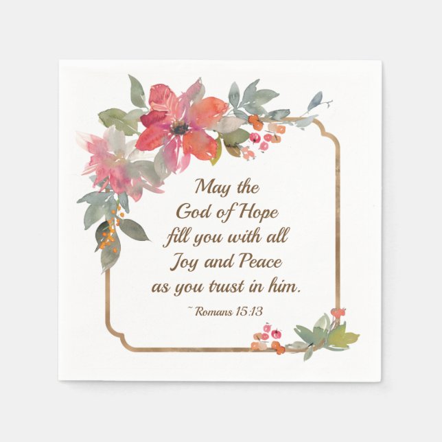 Romans 15:13 God of Hope, Christmas Napkin (Front)