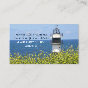 Romans 15:13 May the God of Hope, Lighthouse Business Card