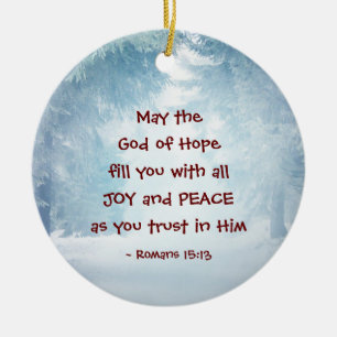 Romans 15:13 The God of Hope, Christmas Ceramic Tree Decoration