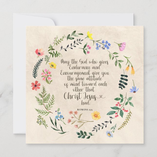 Romans 15:15 Christian Bible Verse Watercolor Holiday Card (Front)