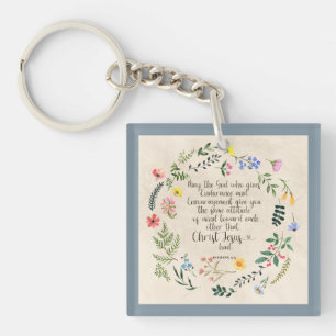 Romans 15:5 Bible Verse Image Key Ring