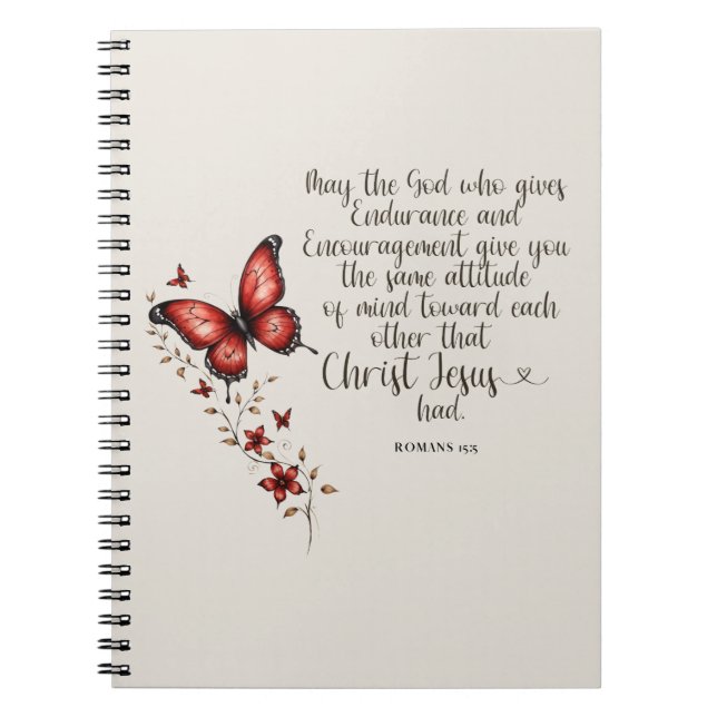 Romans 15:5 Bible Verse Image Notebook (Front)