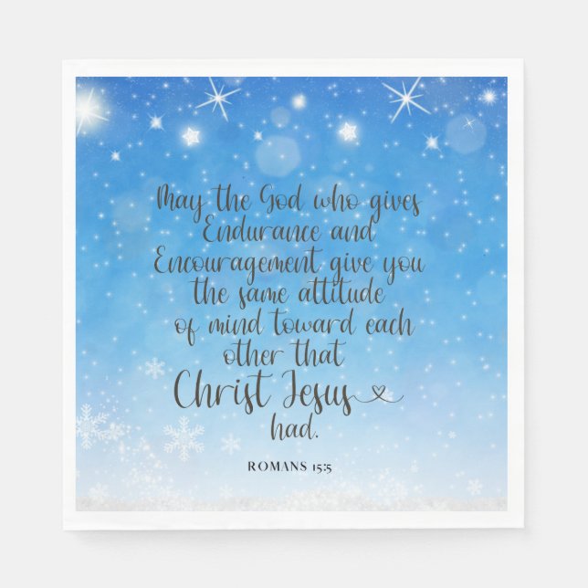 Romans 15:5 Bible Verse Paper Napkins (Front)