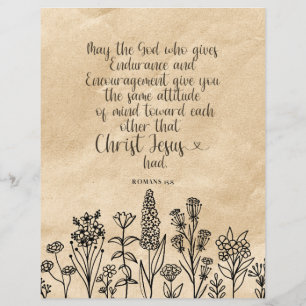 Romans 15:5 Christian Bible Verse Image  Flyer