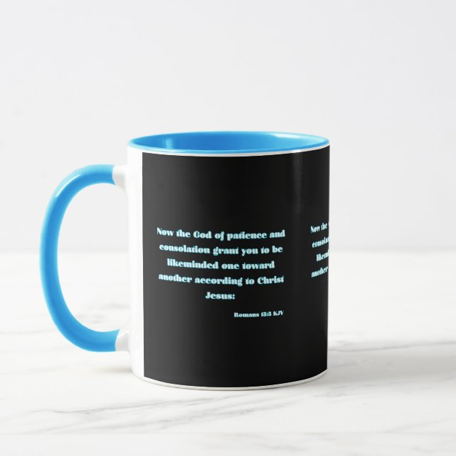 Romans 15:5 KJV Bible Scripture Two-Tone Mug (Left)