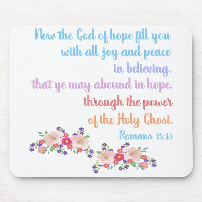 Romans 15 Bible Verse Design Mouse Mat (Front)