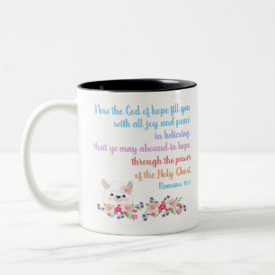 Romans 15 Bible Verse Design Two-Tone Coffee Mug