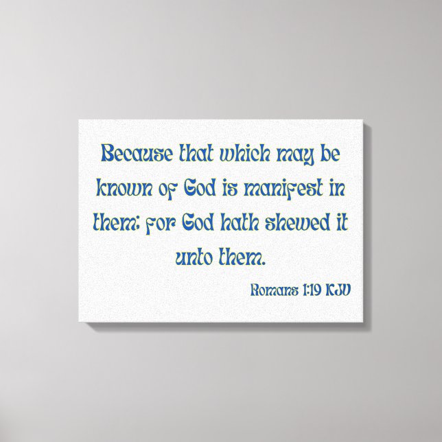 Romans 1:19 Bible Verse KJV Wall Art (Front)