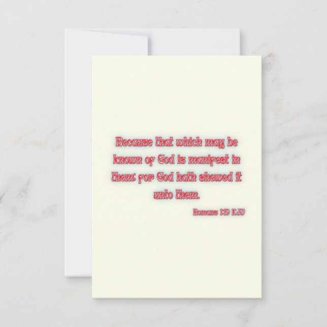 Romans 1:19 KJV Bible Verse Flat Greeting Card (Front)