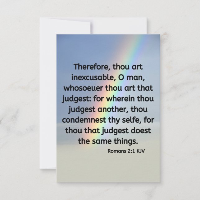 Romans 2:1 KJV Bible Verse Pic Flat Greeting Card (Front)