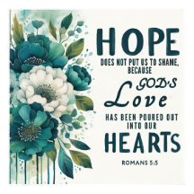 Romans 5:5 Christian scripture wall poster