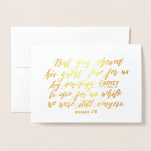 Romans 5:8 foil card