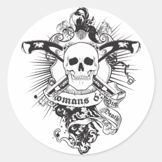 Romans 6:23 01 classic round sticker