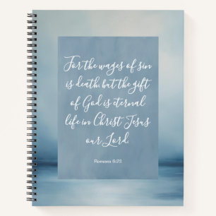 Romans 6:23 Bible Verse Image Spiral Notebook