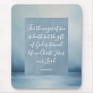 Romans 6:23 Bible Verse Image Spiral Notebook Mouse Mat