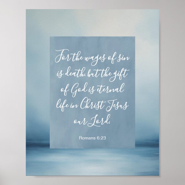 Romans 6:23 Customisable Bible Verse  Poster (Front)