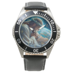 Romans 6:23 hand holding cross gold watch