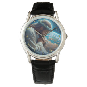 Romans 6:23 hand holding cross gold watch