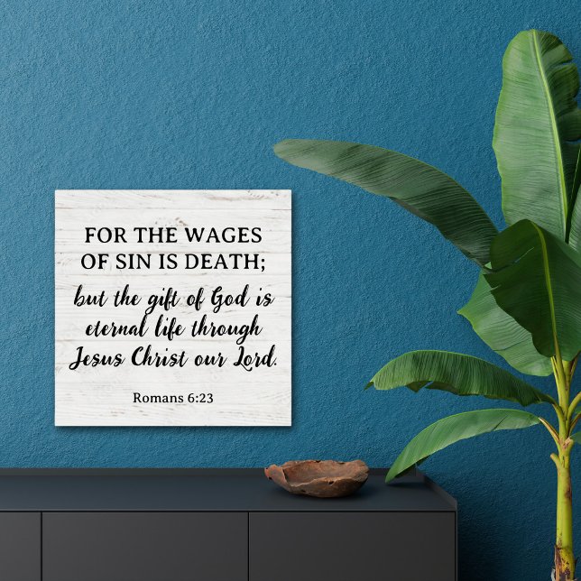 Romans 6:23 King James Bible Rustic Inspirational  Poster (Creator Uploaded)