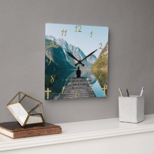Romans 6:23 sitting on the dock square wall clock