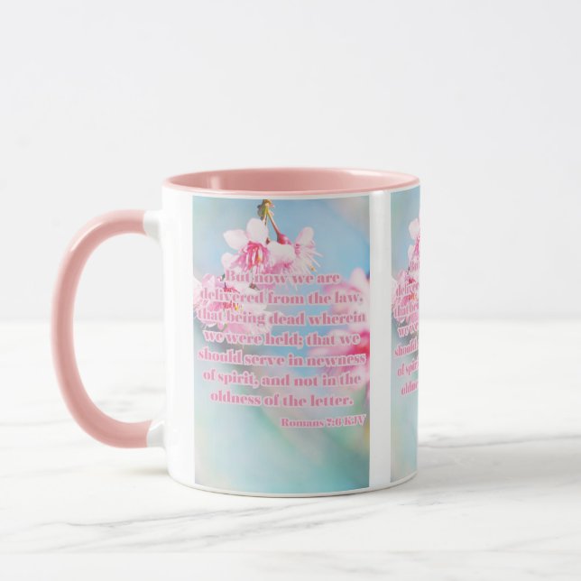 Romans 7:6 KJV Bible Verse Pic Two-Tone Mug (Left)