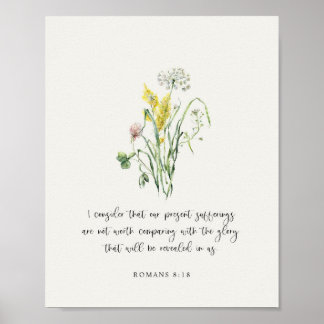 Romans 8:18 Bible Verse Poster