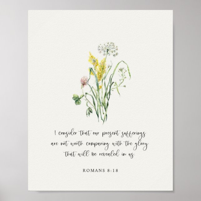 Romans 8:18 Bible Verse Poster (Front)