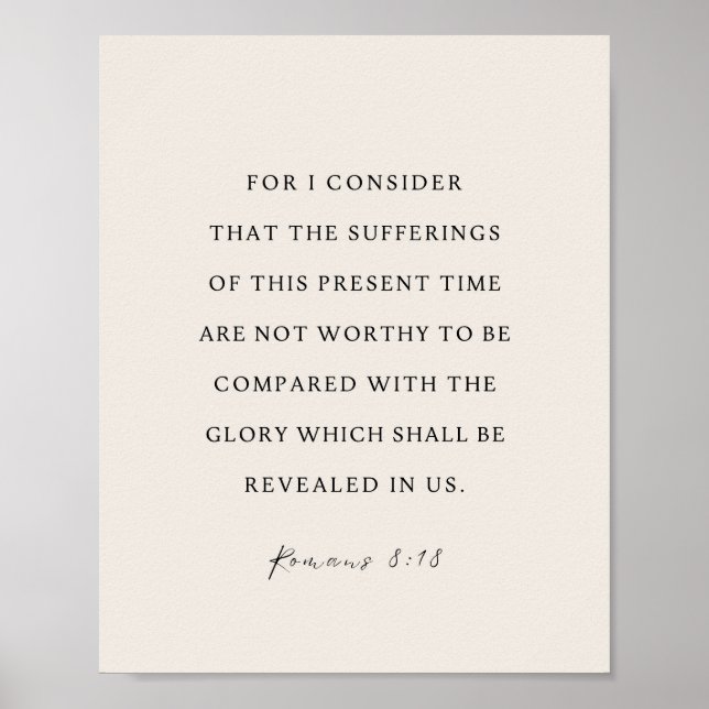 Romans 8:18 Bible Verse Poster (Front)