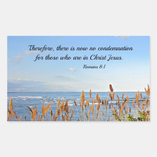 Romans 8:1 Therefore, there is now no condemnation Rectangular Sticker (Front)