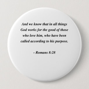 ROMANS 8:28 10 CM ROUND BADGE