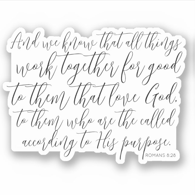 Romans 8:28 All Things Bible Verse Calligraphy (Front)