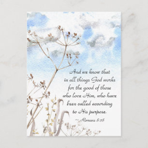 Romans 8:28 All things God works for the good Postcard