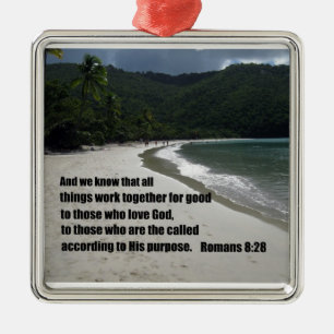 Romans 8:28 All things work together for good... Metal Tree Decoration