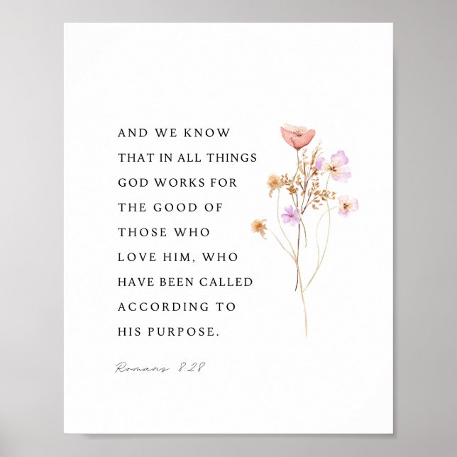 Romans 8:28 All Things Work Together Poster (Front)