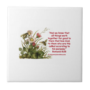 Romans 8:28 Bees Motif Tile