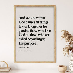 Romans 8:28, Bible Verse, DIGITAL Print, Modern Poster