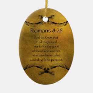 Romans 8:28 ceramic tree decoration