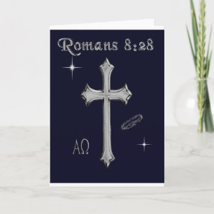 Romans 8:28 Christian Bible verse Holiday Card