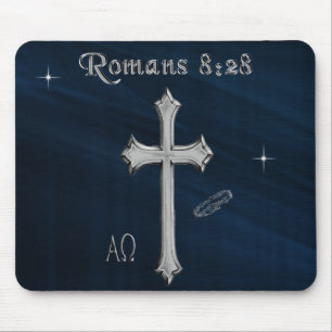 Romans 8:28 Christian Bible verse Mouse Mat