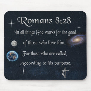 Romans 8:28 Christian Bible verse Mouse Mat