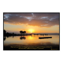 Romans 8:28 Christian Bible Verse Poster