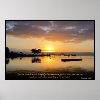 Romans 8:28 Christian Bible Verse Poster