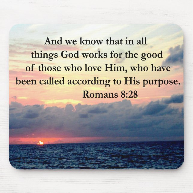 ROMANS 8:28 FAITH MOUSE MAT (Front)
